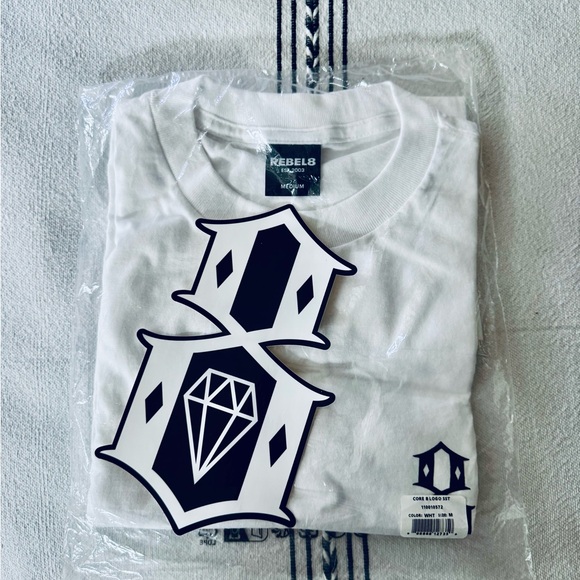 Rebel 8 Other - Rebel 8 White Tee with Diamond Graphic! With free Sticker!